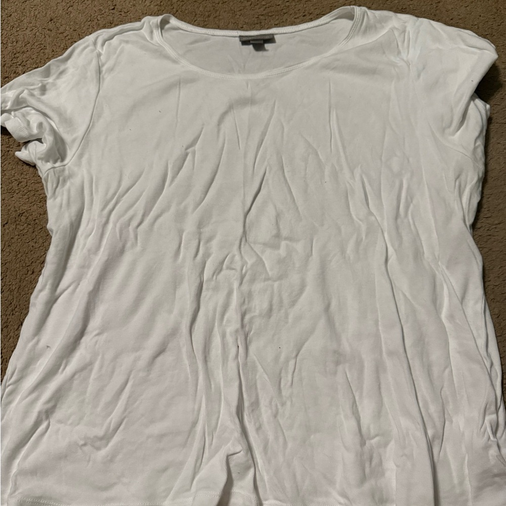 Macy's White Cap Sleeve Relaxed T-Shirt